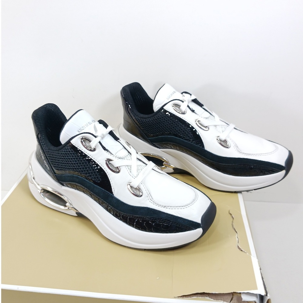 Michael‎ Kors Toni Trainer Circular Air Mesh XL Black White Sneakers 9.5M